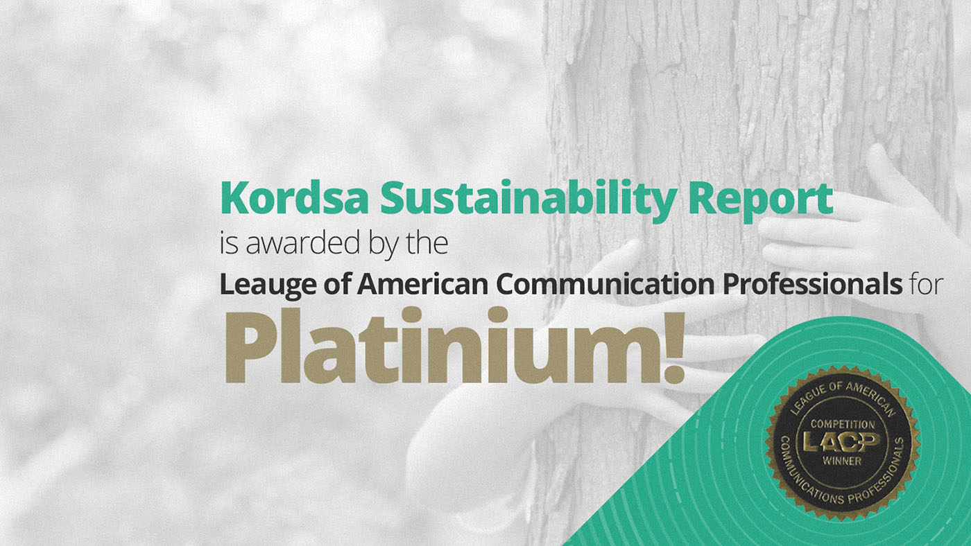 Kordsa Sustainability Report receives Platinum Award  from the League of American Communications Professionals
